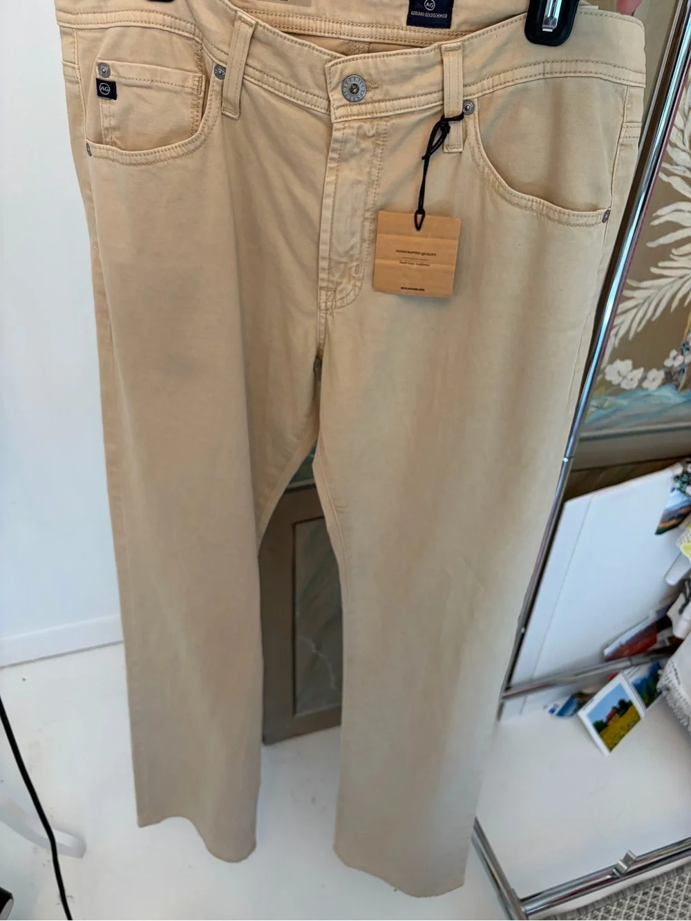 Adriano Goldschmied Men's Casual Chino Pants in Beige NWT